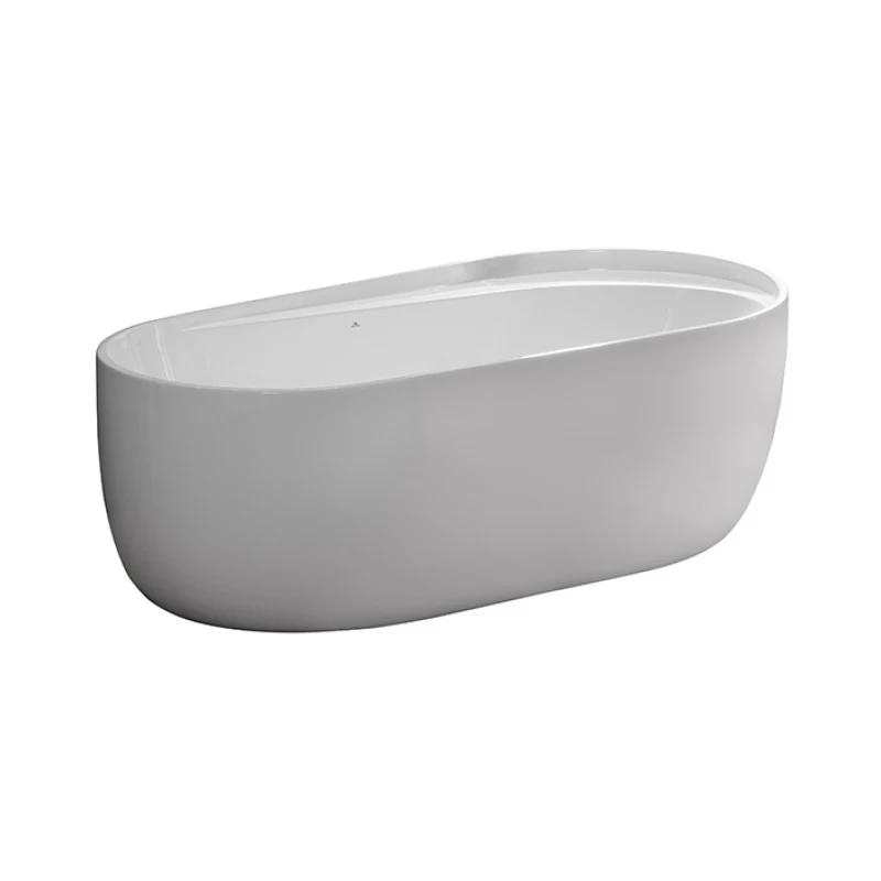 LIEM_Bañera sin equipamiento electrónico, exenta, sin grifería, con repisa para grifería, formato oval 185x95 Blanco