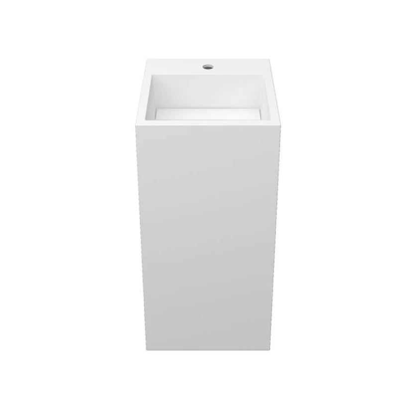 RAS_Lavabo KRION® SOLID de 40x40 cm, a suelo, con seno centrado Blanco