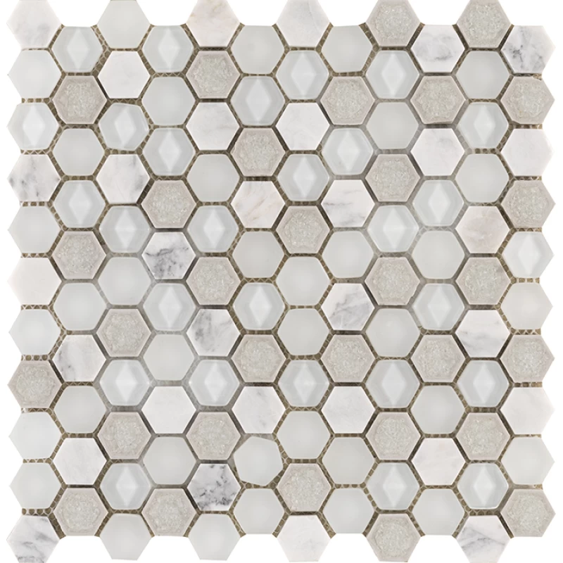 29X30X0,8 Aura Hexagon Whites