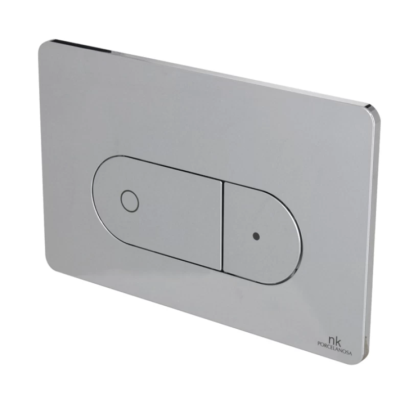 OVAL - Placa de accionamiento con doble pulsador cromo