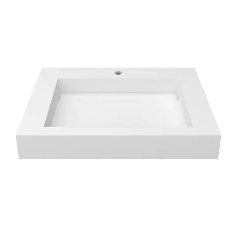 RAS_ Lavabo en KRION®  de 80x54 cm suspendido Blanco 